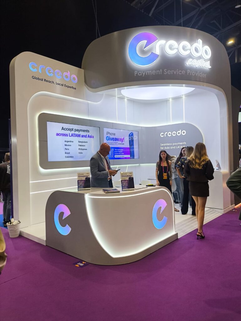 ZVEN-built Creedo stand at SIGMA 2026 Dubai — 15 sqm two-side open corner stand