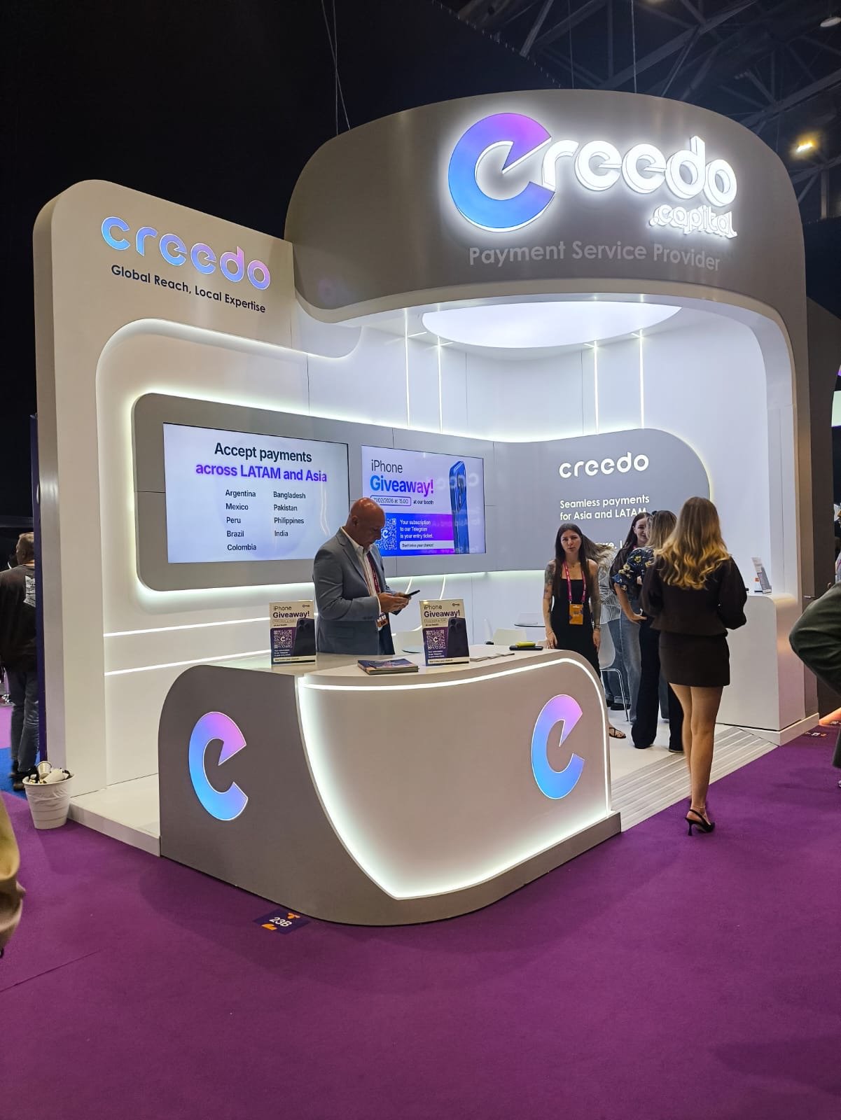 ZVEN-built Creedo stand at SIGMA 2026 Dubai — 15 sqm two-side open corner stand